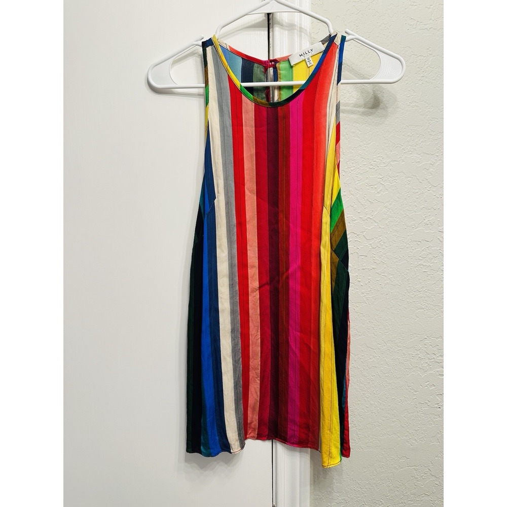 Milly Colorful Stripped Tank Blouse Size 10